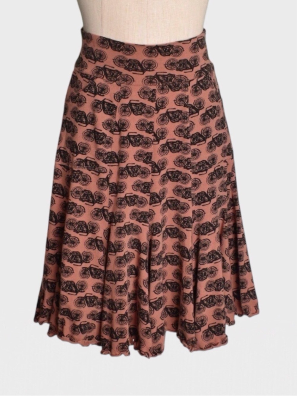 Effie’s Heart Motorcycle Print Flared Skirt